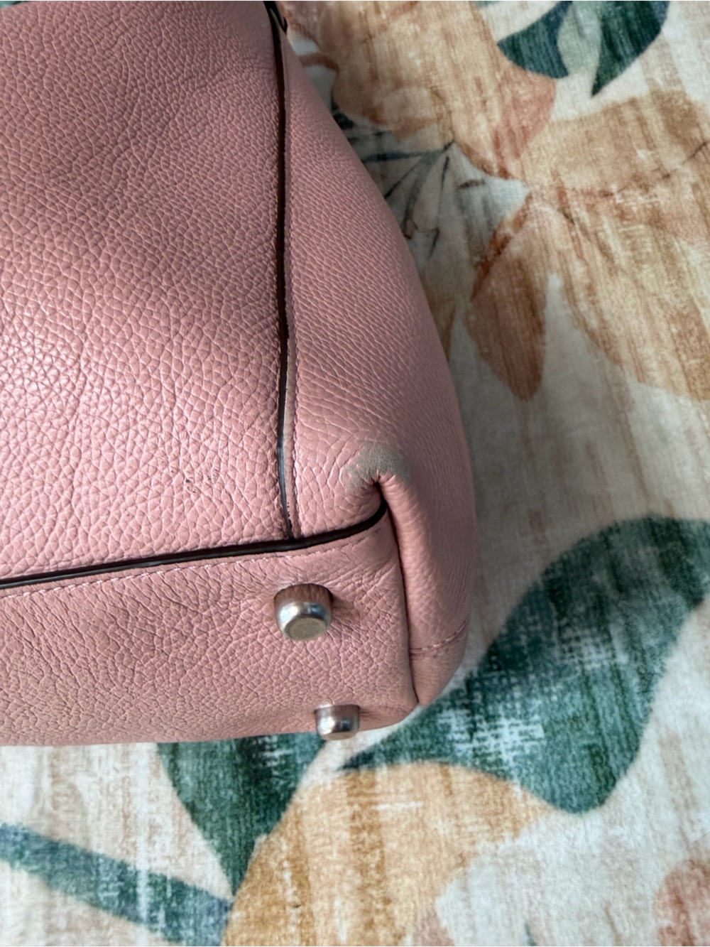 Coach Edie Pebbled Pink Leather Carryall Shoulder Hobo Purse Bag - Picture 13 of 16